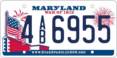MD license plate 4AB6955