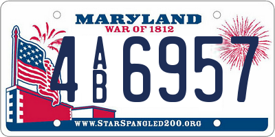 MD license plate 4AB6957