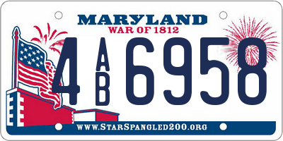 MD license plate 4AB6958