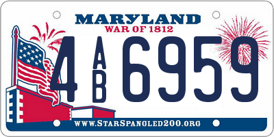 MD license plate 4AB6959