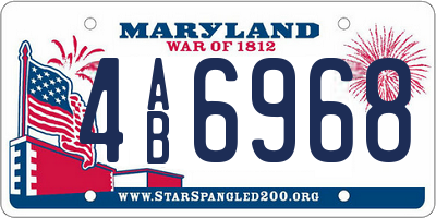MD license plate 4AB6968