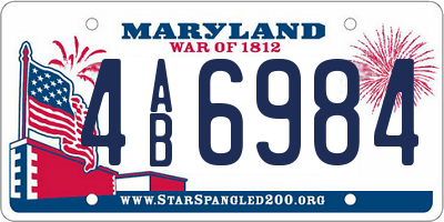 MD license plate 4AB6984