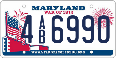 MD license plate 4AB6990