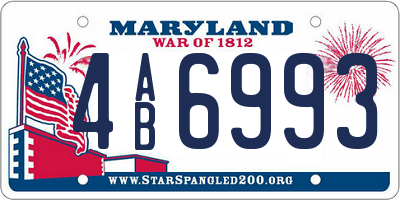 MD license plate 4AB6993