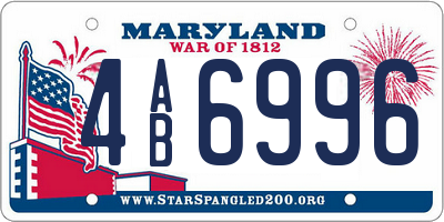 MD license plate 4AB6996