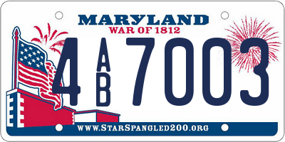 MD license plate 4AB7003