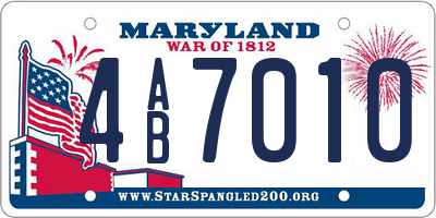 MD license plate 4AB7010