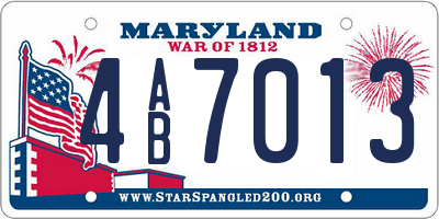 MD license plate 4AB7013