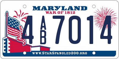 MD license plate 4AB7014