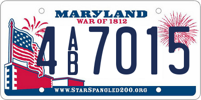 MD license plate 4AB7015