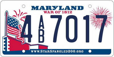 MD license plate 4AB7017