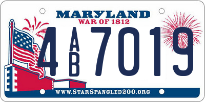 MD license plate 4AB7019