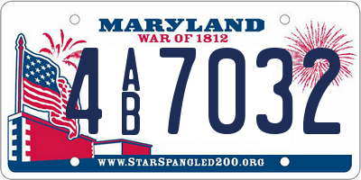 MD license plate 4AB7032