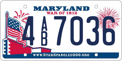 MD license plate 4AB7036