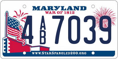 MD license plate 4AB7039