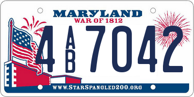 MD license plate 4AB7042