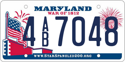 MD license plate 4AB7048