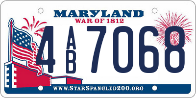 MD license plate 4AB7068