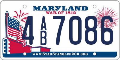 MD license plate 4AB7086