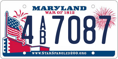 MD license plate 4AB7087