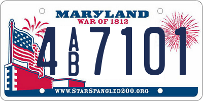 MD license plate 4AB7101