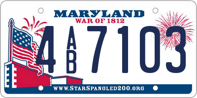 MD license plate 4AB7103