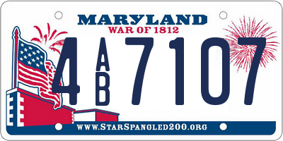 MD license plate 4AB7107