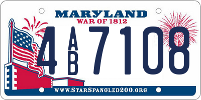 MD license plate 4AB7108