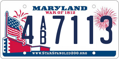 MD license plate 4AB7113