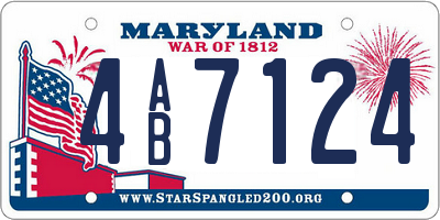 MD license plate 4AB7124