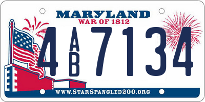 MD license plate 4AB7134