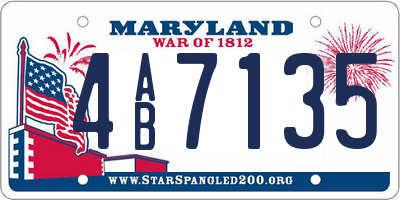 MD license plate 4AB7135