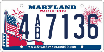 MD license plate 4AB7136