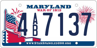 MD license plate 4AB7137