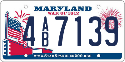 MD license plate 4AB7139