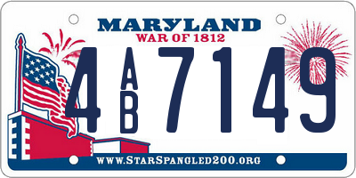 MD license plate 4AB7149