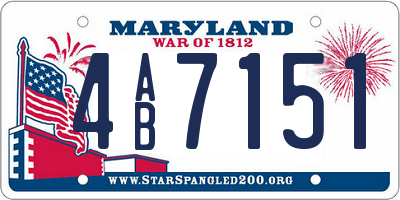 MD license plate 4AB7151