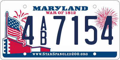 MD license plate 4AB7154