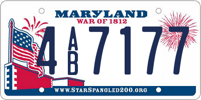 MD license plate 4AB7177