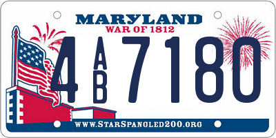 MD license plate 4AB7180