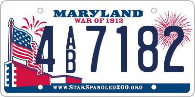 MD license plate 4AB7182