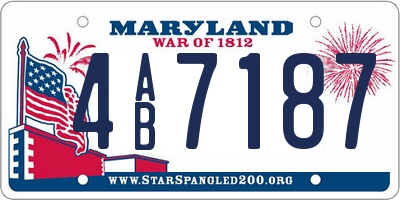 MD license plate 4AB7187