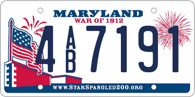 MD license plate 4AB7191