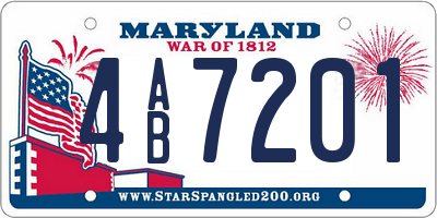 MD license plate 4AB7201