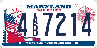 MD license plate 4AB7214