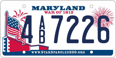 MD license plate 4AB7226