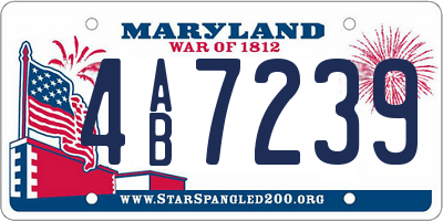 MD license plate 4AB7239