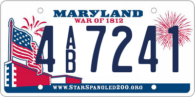 MD license plate 4AB7241
