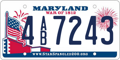 MD license plate 4AB7243