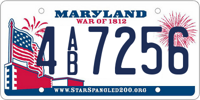 MD license plate 4AB7256